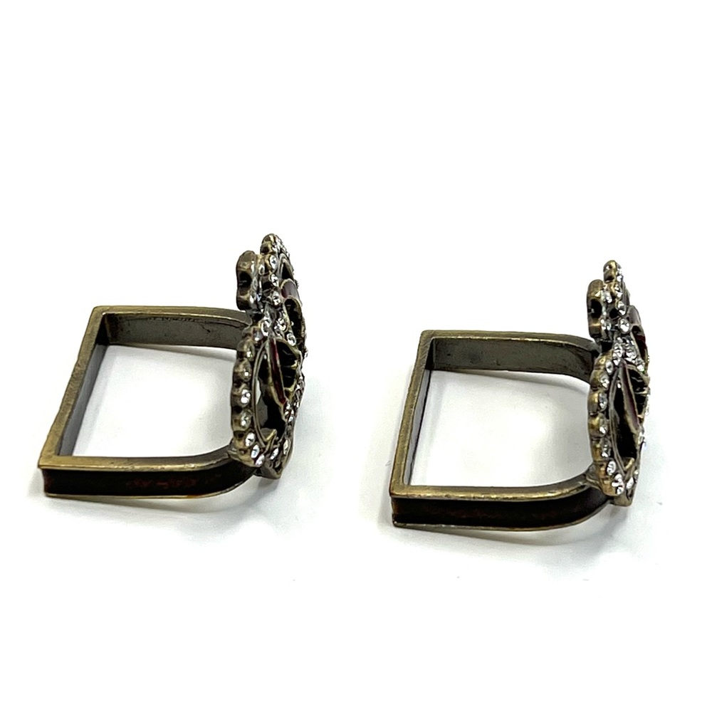 2 Pretty Rhinestone Crown Napkin Rings - Picture 3 of 6